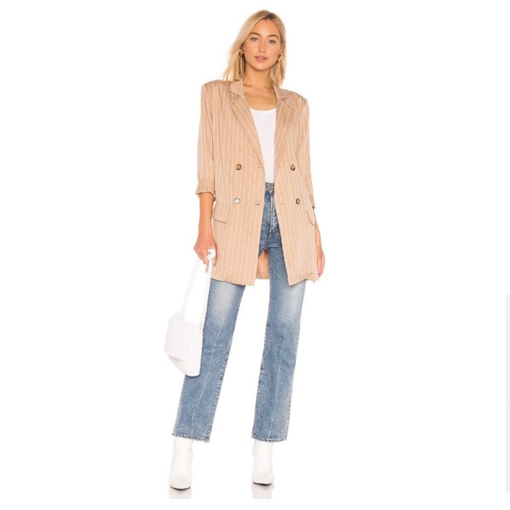 Revolve Lpa Wrap Jacket In Nude Size Xs